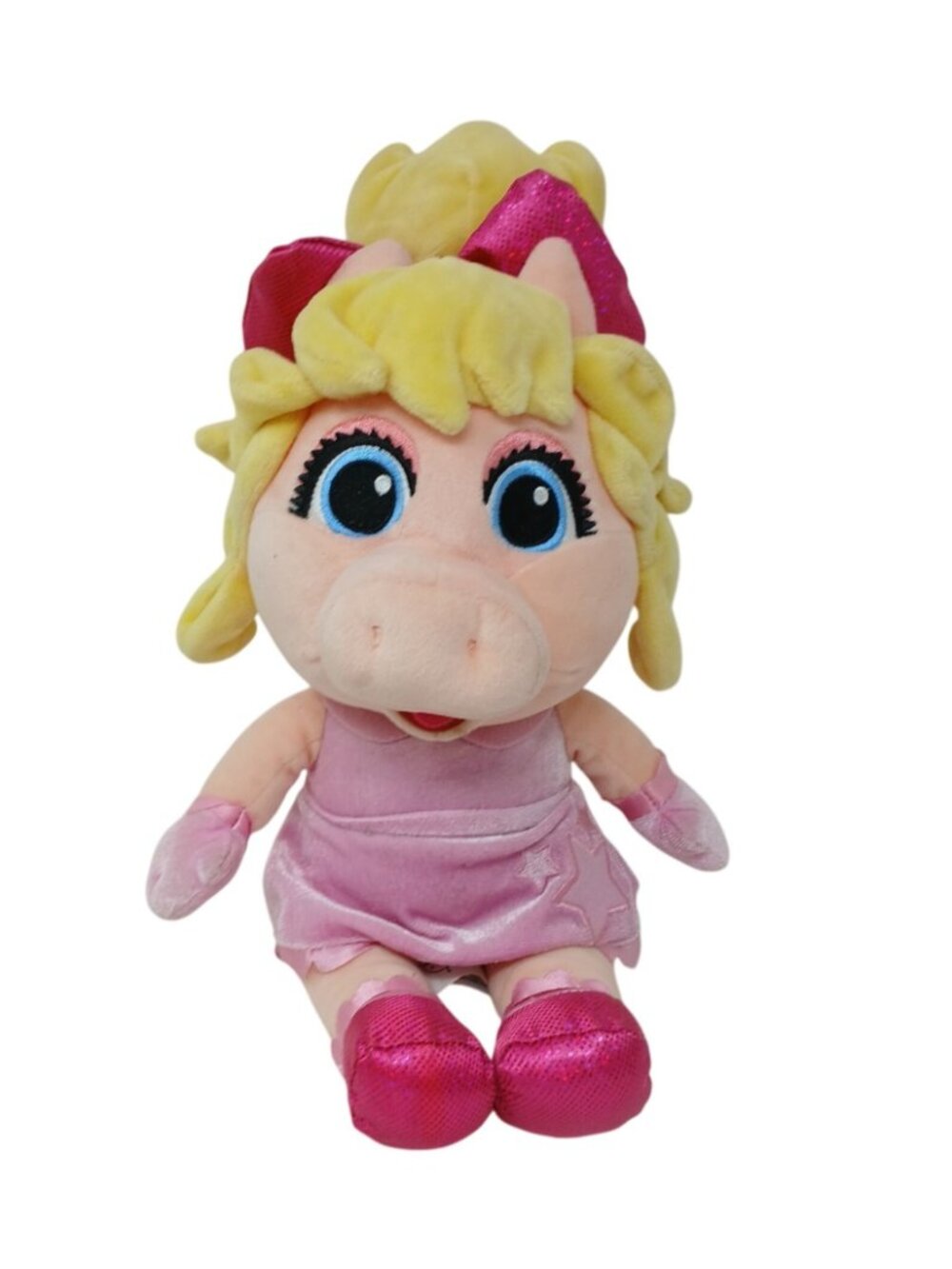 Baby Miss Piggy Plush Doll 15" Disney Store Pink Dress Sparkly Shoes #D-37 - Picture 11 of 11
